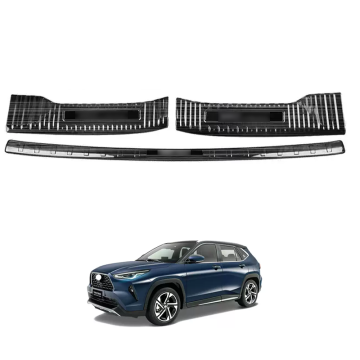 Brushed Steel Tailgate Scuff Plate Protector for Toyota Yaris