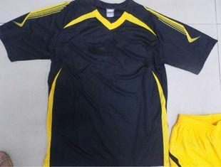 Customized S 100% polyester Soccer Team Apparel Black Socce