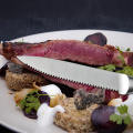 Wooden handle steak knife set