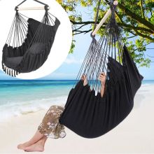 Black Sand Beach Seaside Hammock: Large Space Portable Camping & Aerial Yoga Hammock