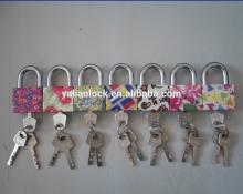 China Suppliers Round corner Type Vane key with Various mini color safety padlock