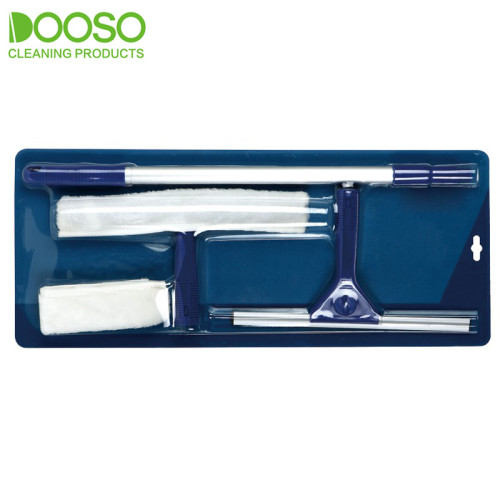 Telescopic Aluminum Pole Window Squeegee with Microfiber