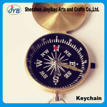 Novel design new school gift products brass compass key chain carabiner