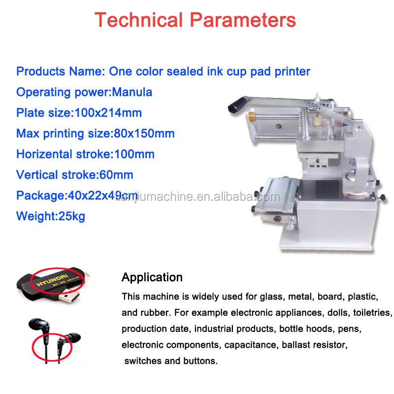 Ceramic Ring Sealed Ink Cup 1 Color Watch Dial Pad Printing Printer Machine for Sale
