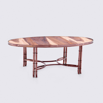 Goolee Simple Retro Oval Wooden End Table With Coffee Table Set