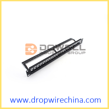 24 Port unloaded patch panel with cable guide