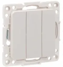 Wall Switch 3 Gang Flush Mounted 10A White