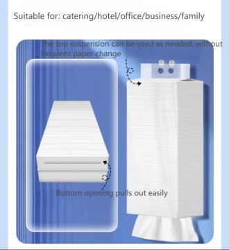 Pull the hanging kitchen towel from the bottom