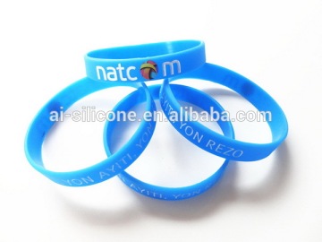 Debossed silicone wristbands, silicone rubber bracelet charms