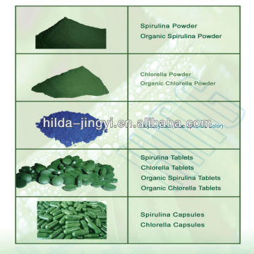 100% pure natural chlorella algae powder and spirulina powder