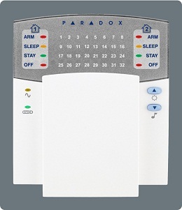 32-Zone Paradox LED Keyboard, New Keypad, Alarm Keyboard (K32)