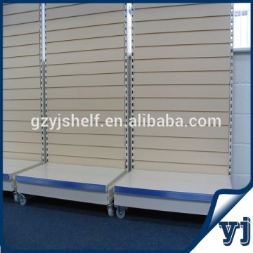 Metal Slat Wall Shelving/Upland Supermarket Shelf/Gondola Supermarket Steel Shelf with Rollers
