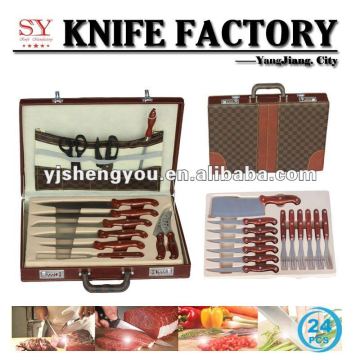 24pcs knife set with leather case