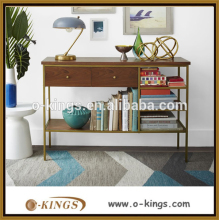 E1 MDF top chromed steel legs table with racks