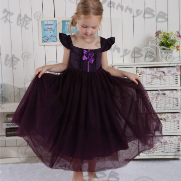 girl purple lace princess dress