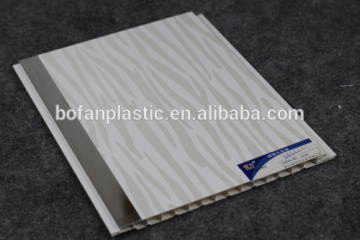 pvc ceiling panels laminated silver strips