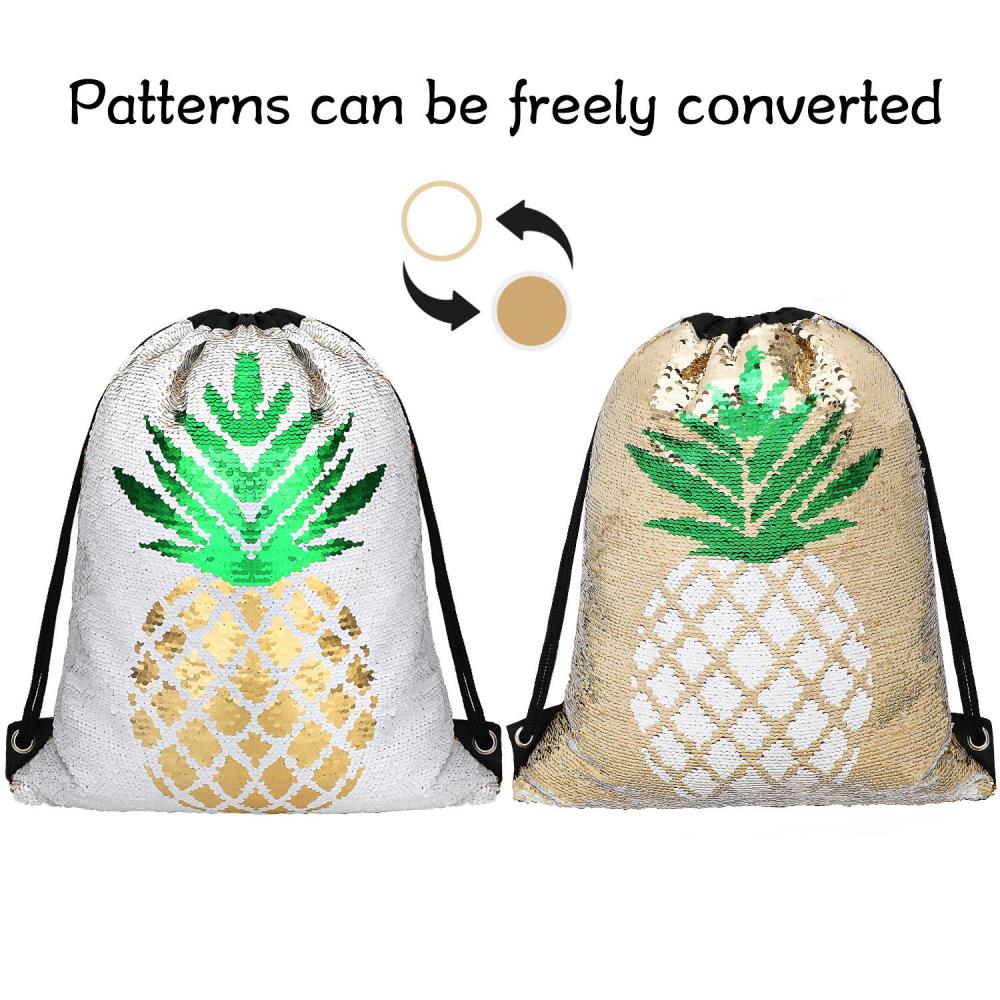 Pineapple Reversible Sequin Drawstring Bag 1 Pineapple Reversible Sequin Drawstring Bag 1