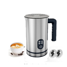 Arab Barista Coffee Maker Frother, 300ml, Silver & Black Stainless Steel Latte Pitcher