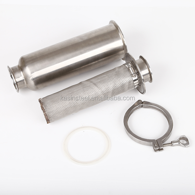 Sanitary Stainless Steel Metal Mesh Pipeline Straight Clamped Strainer Filter