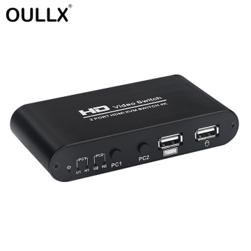 OULLX HD 4K HDMI USB KVM Switch PC Sharing Keyboard Mouse Hotkey Printer Plug And Paly Out USB Box Video Display Switch Splitter