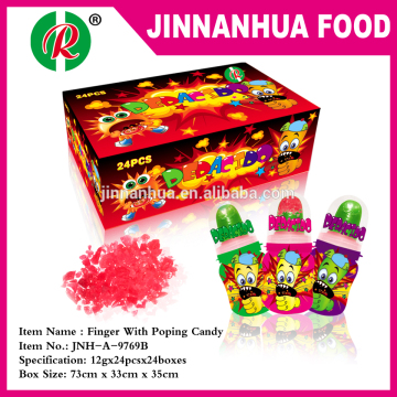 finger candy with poppiing candy