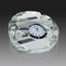 Wholesale k9 glass crystal engraved paper weight factory personalized crystal clock