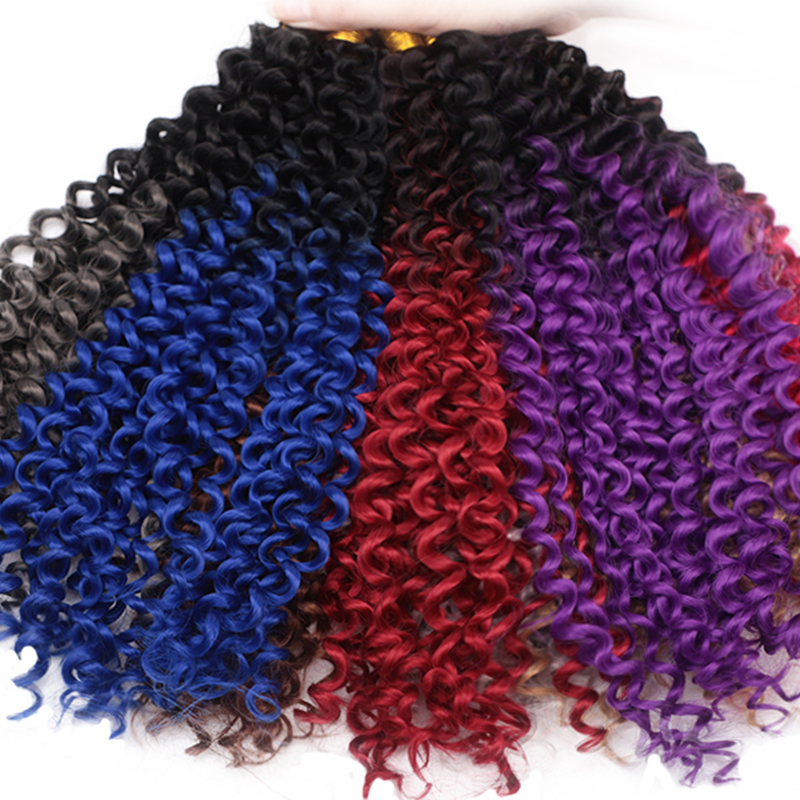 Aisi Hair Wholesale Manufacturer Fluffy Hair Extensions Crochet Braids Loose Curly Wave Pre Looped Synthetic Braiding Hair