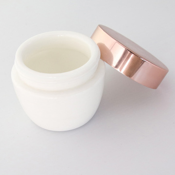 Opal White Placing Gold Cap Cosmetic Cream Jar Conteneurs