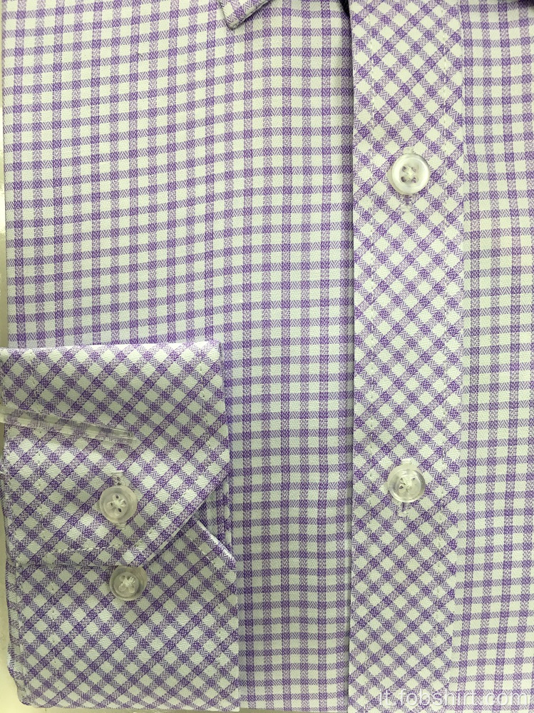 Camicia da uomo in cotone tinto in filo di alta qualità