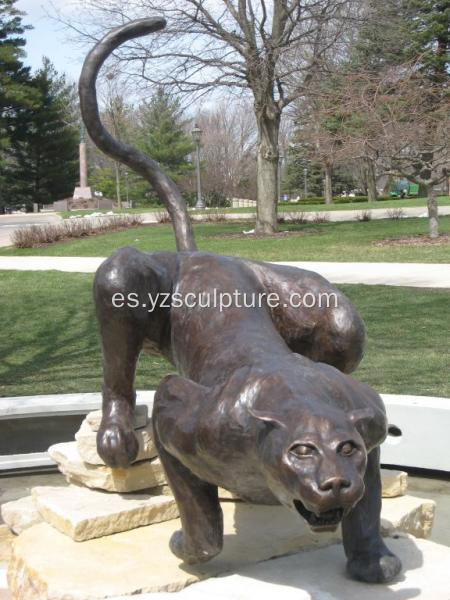 Estatua Animal de leopardo de bronce de tamaño de vida