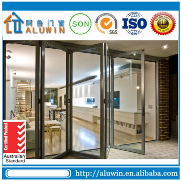 Exterior safety tempered glazing frameless glass folding door prices