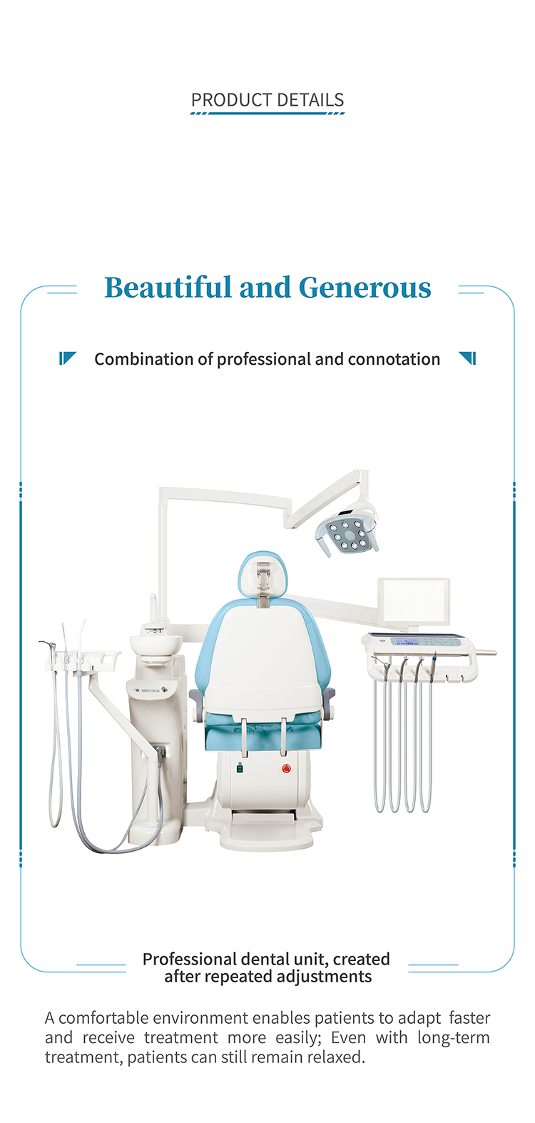 ISO Approved Dental Unit with 3-way Syring(cold/hot)2 pcs