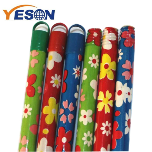 color coated wooden broom handle