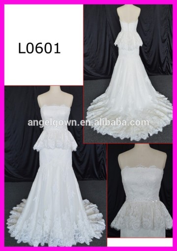 lace beading mermaid sleeveless wedding gown