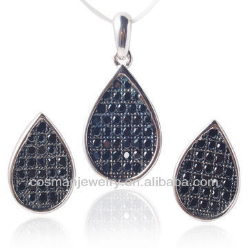 saudi silver CZ jewelry sets