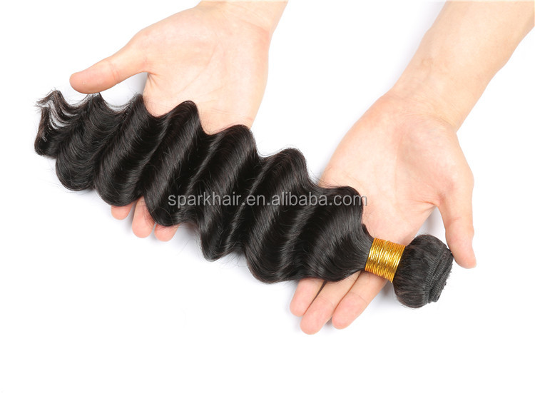 100% Unprocessed Virgin Cuticle Aligned Deep Wave Non-Remy Human Weft Natural Black Human Hair Extension 100g/Bundle