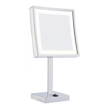 Square lighted dressing table mirror