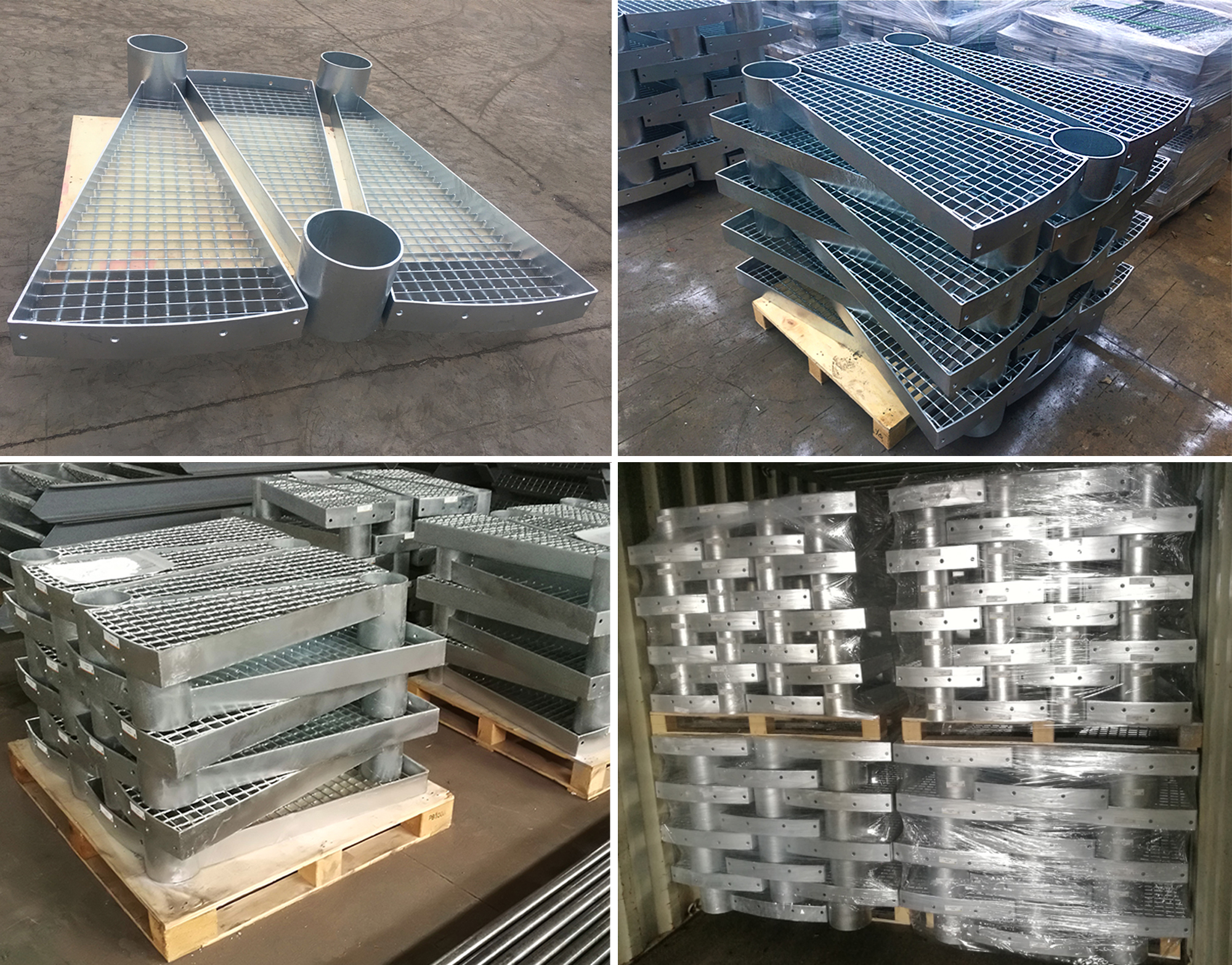 Hot dipped galvanized spiral stair step steel ladder grating tread for spiral stair