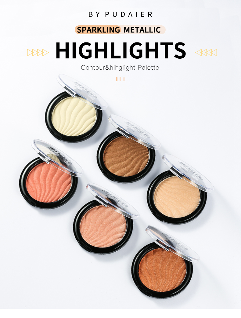 Pudaier Contour & Highlight Palette Super Shock Metallic Highlighter Makeup