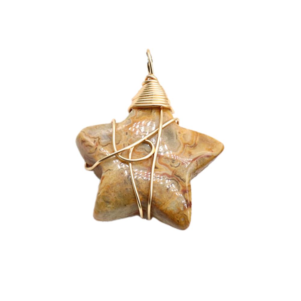 Pendants Star Tarm en filtrage arbre de vie enveloppé de fil Star Pendants pour le quartz en étoile pour les bijoux de bricolage Filant en or enveloppé de fil