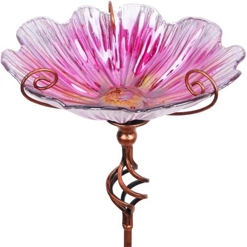 31 Inch Height Glass Birdbath Birdfeeder