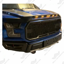 Black ABS Bonnet Guard with LED Lights for F150 2018-2020