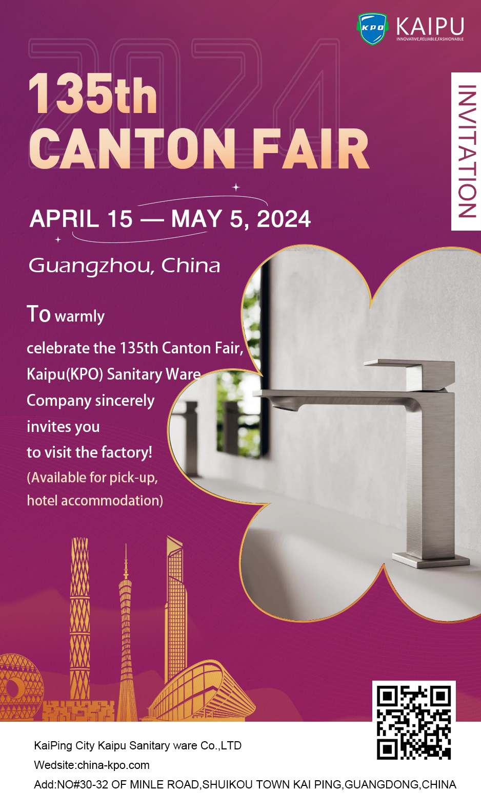 Invitation to the Canton Fair from Kaipu sani