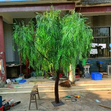 Outdoor Artificial Weeping Willow Tree - Willow Branches and Leaves Decorative Tree