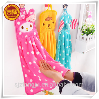 microfiber towle Coral fleece cartoon towel Hand Towel Animal Hanging Wipe bathing Towel