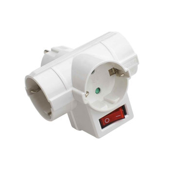Germany Type 3-Way Adapter with Switch