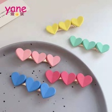 Korean Sweet Acrylic Heart Barrettes for Girls