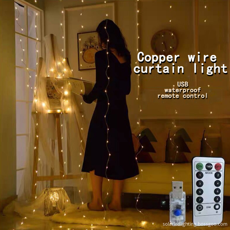 Dazzling Copper Wire Curtain Lights 