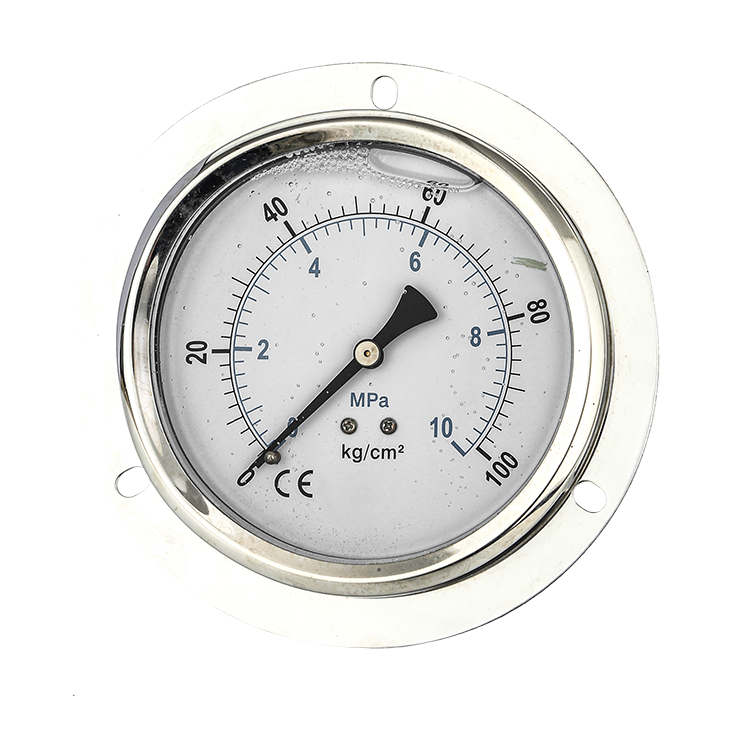 Glycerin fyldte manometer i rustfrit stål