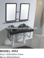 Floor Double Glass Bath Basin Sinks
